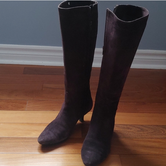 Danier Brown Suede Leather Midi Skirt - Picture 7 of 7